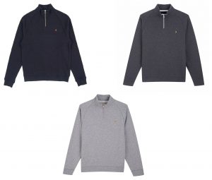 F4KS80H3 Jim 1/4 Zip Sweatshirt by Farah