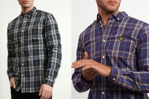 Poplin Fine Check Shirt by Lyle and Scott