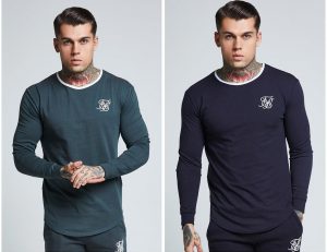 Long Sleeve Ringer Gym T Shirt by Sik Silk