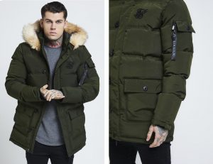 Puff Parka Jacket Khaki by Sik Silk