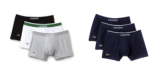 3 Pack Cotton/Stretch Boxer Trunks by Lacoste