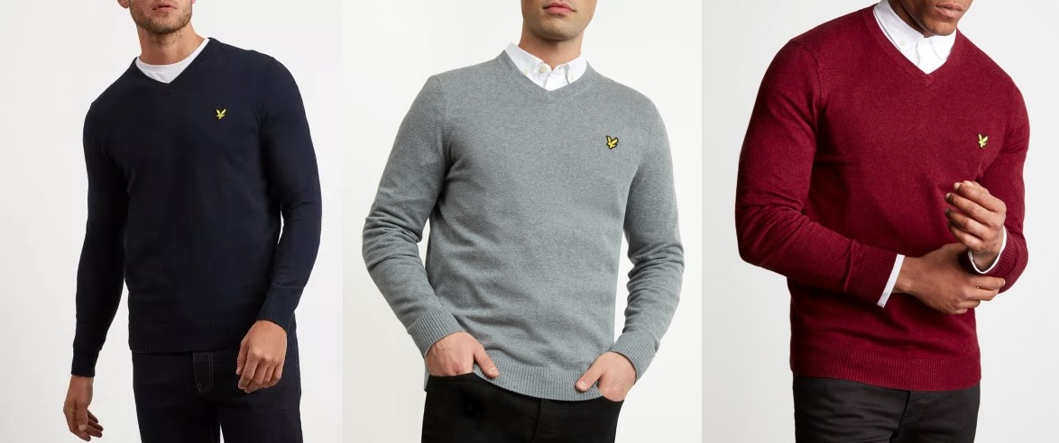 KN401VC Cotton Merino V Neck Jumper by Lyle and Scott