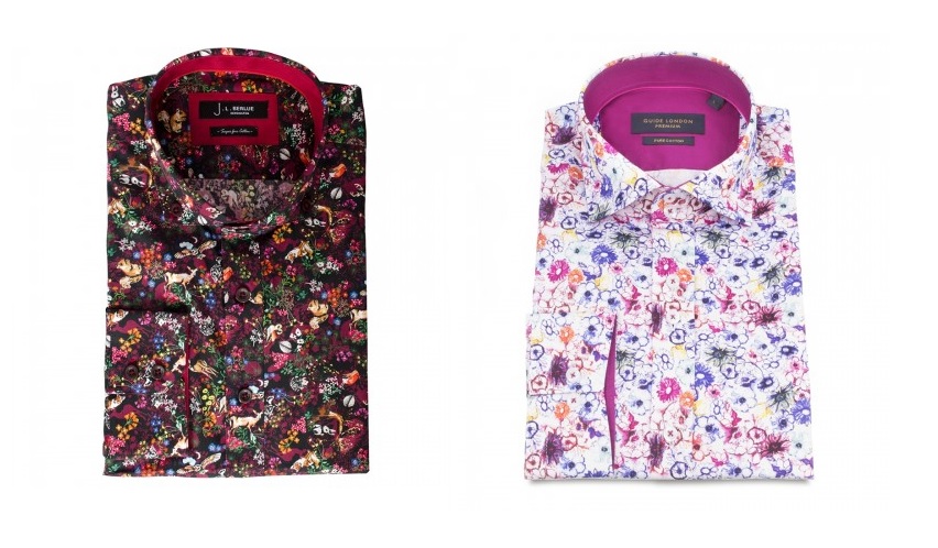 Smart casual flowery shirts by Jiggler Lord Berlue and Guide London