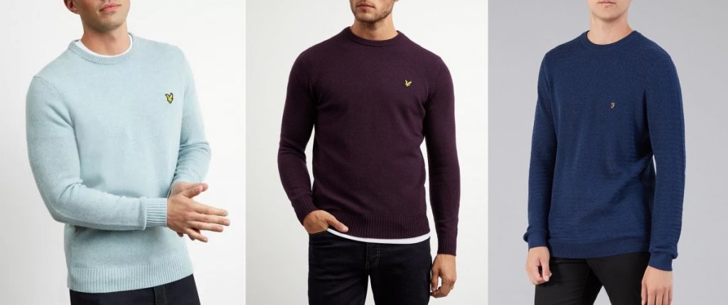 Lightweight knitted jumpers by Lyle & Scott and Farah