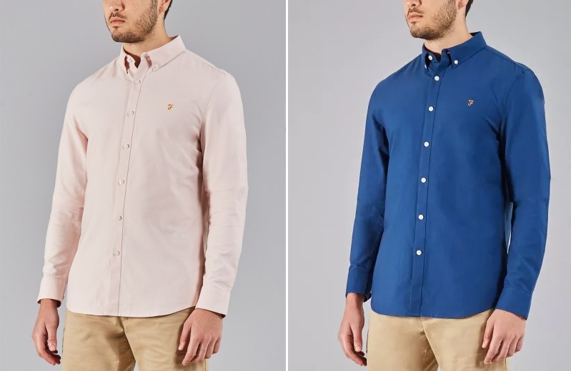 Farah Oxford Shirts in Pink and Regatta Blue