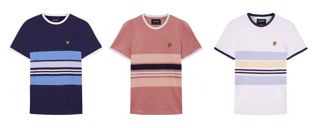 Pique Stripe Ringer T Shirt by Lyle and Scott