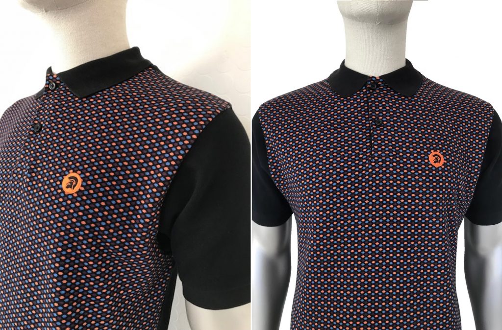 Black Polka Dot Polo Shirt by Trojan