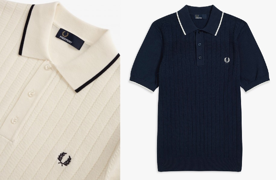 Textured Front Knitted Polo by Fred Perry