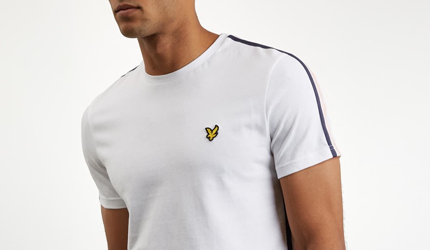 Lyle and Scott stripe sleeve t-shirt in white