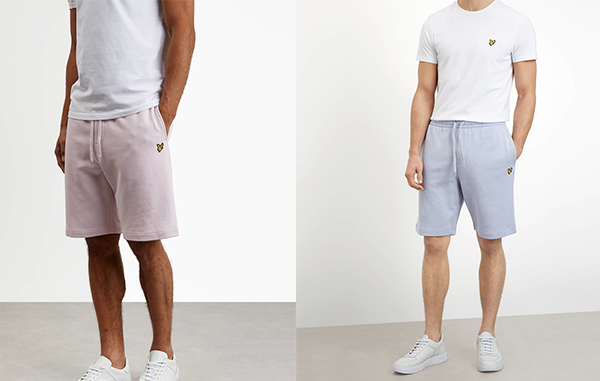 Sweat Short by Lyle and Scott in Lilac Pink and Cloud Blue