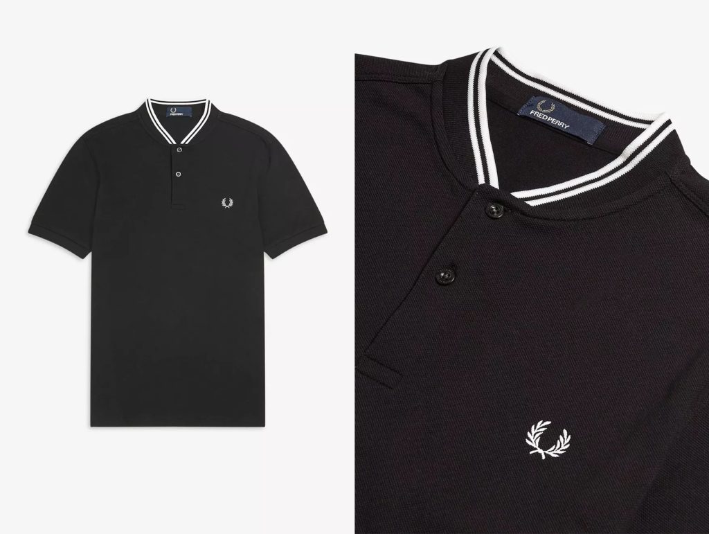 M4526 Bomber Collar Pique Polo by Fred Perry in Black