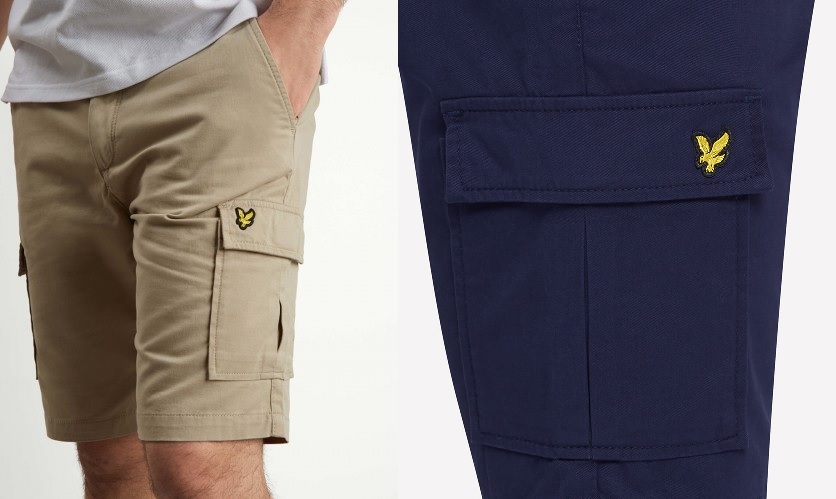 Cargo Short by Lyle and Scott in Stone and Navy
