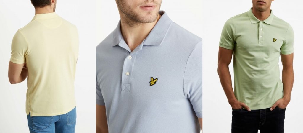 Plain Pique Polo Shirts by Lyle & Scott in Vanilla Cream, Cloud, Sea Foam