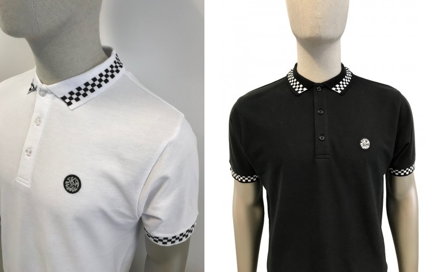 Chequerboard Stripe Polo Shirt by Ska and Soul
