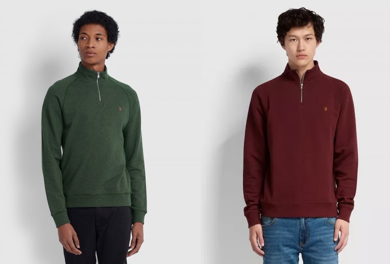 Jim 1/4 Zip Sweatshirts by Farah