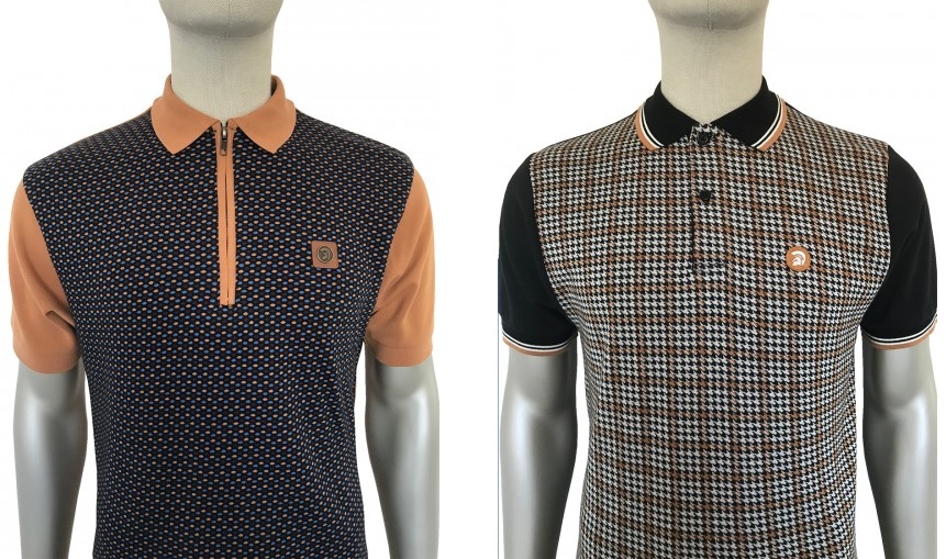 Jacquard Dot Polo & Houndstooth Polo by Trojan